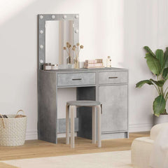 Dressing Table 2 pcs Brown 50 x 41 x 135 cm Engineered Wood Concrete grey