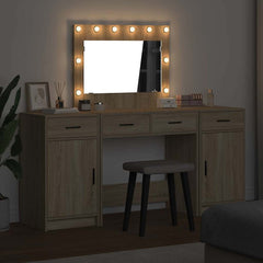 vidaXL Dressing Table 3 pcs Brown 78.5 x 41 x 135 cm Engineered Wood 4