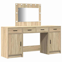 vidaXL Dressing Table 3 pcs Brown 78.5 x 41 x 135 cm Engineered Wood 2