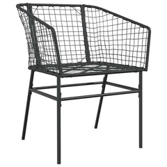 5 Piece Garden Dining Set Poly Rattan Glass Black 140 cm 70 cm 4