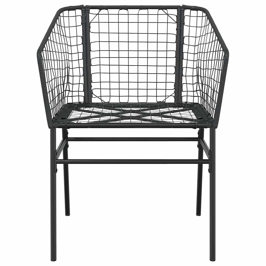 5 Piece Garden Dining Set Poly Rattan Glass Black 140 cm 70 cm 4