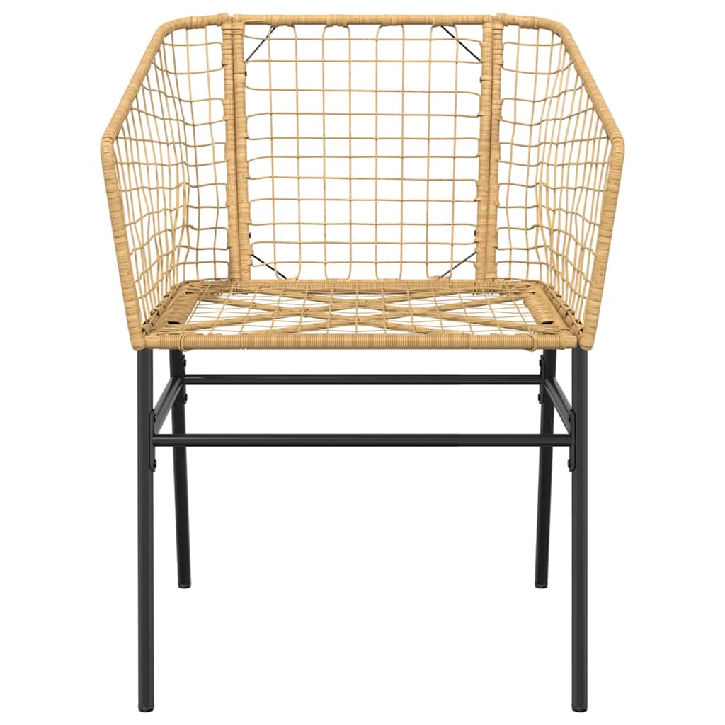 5 Piece Garden Dining Set Poly Rattan Glass Brown 140 cm 70 cm 4