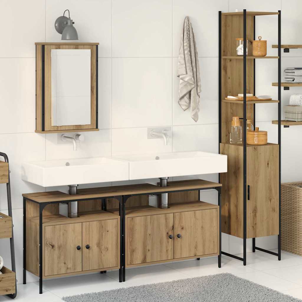 Bathroom Furniture Set 4 pcs Engineered Wood Artisan oak