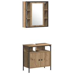 4 Piece Bathroom Cabinet Set Engineered Wood Artisan oak