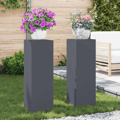 Plant Stand 2 pcs 24 x 24 x 35 cm Steel Anthracite 2x (24 x 24 x 75 cm)