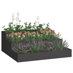 vidaXL Garden Planter Black 90 x 90 x 35 cm Cold-rolled Steel 3