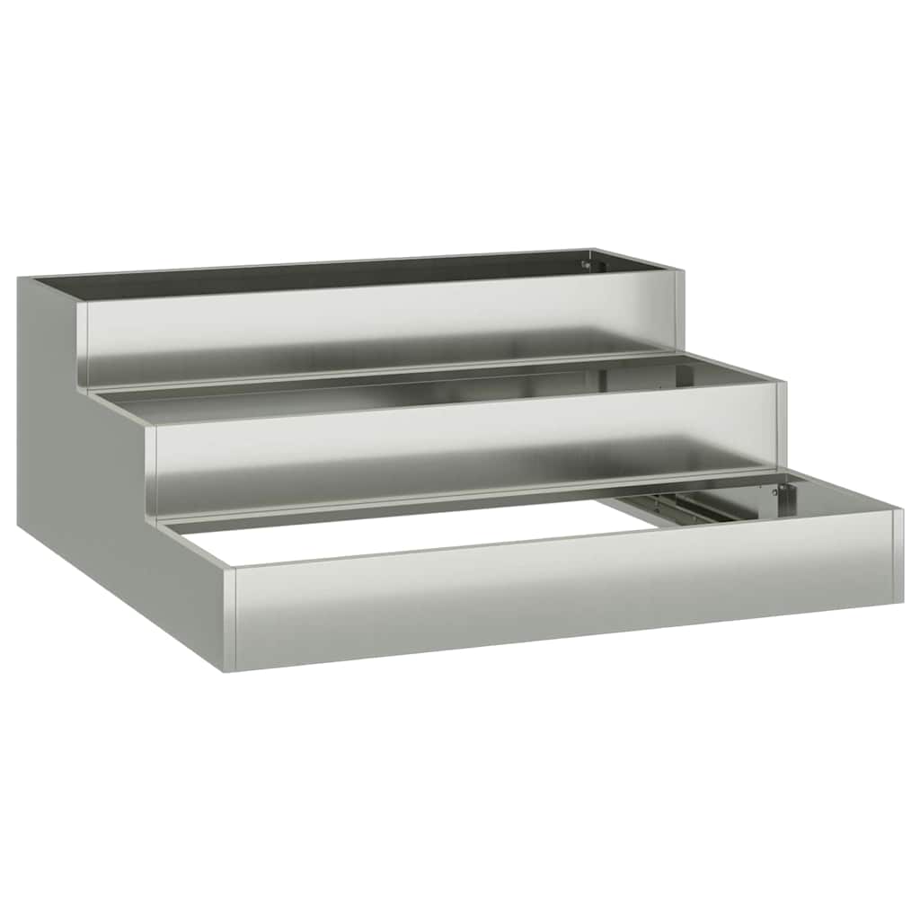 vidaXL Garden Planter Silver 90 x 90 x 35 cm Galvanised Steel 2