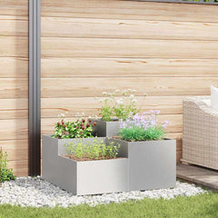 Garden Planter Steel Width 100 cm Stainless steel 48 cm