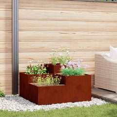 Garden Planter Steel Width 100 cm Weathering steel 48 cm
