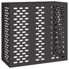 Air Conditioner Cover 110 x 50 x 105 cm Steel Linear Slot Pattern Black