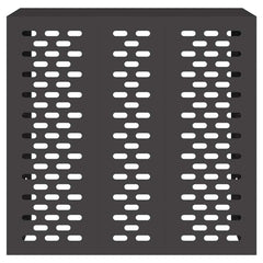 Air Conditioner Cover 110 x 50 x 105 cm Steel Linear Slot Pattern Black