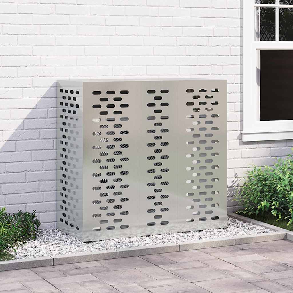 Air Conditioner Cover 110 x 50 x 105 cm Steel Linear Slot Pattern Galvanised steel
