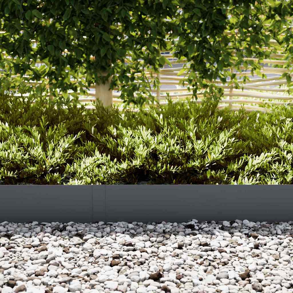 Lawn Edging 100 x 0.05 x 20 cm Cold Rolled Steel 100 x 20 cm 10 pcs Anthracite