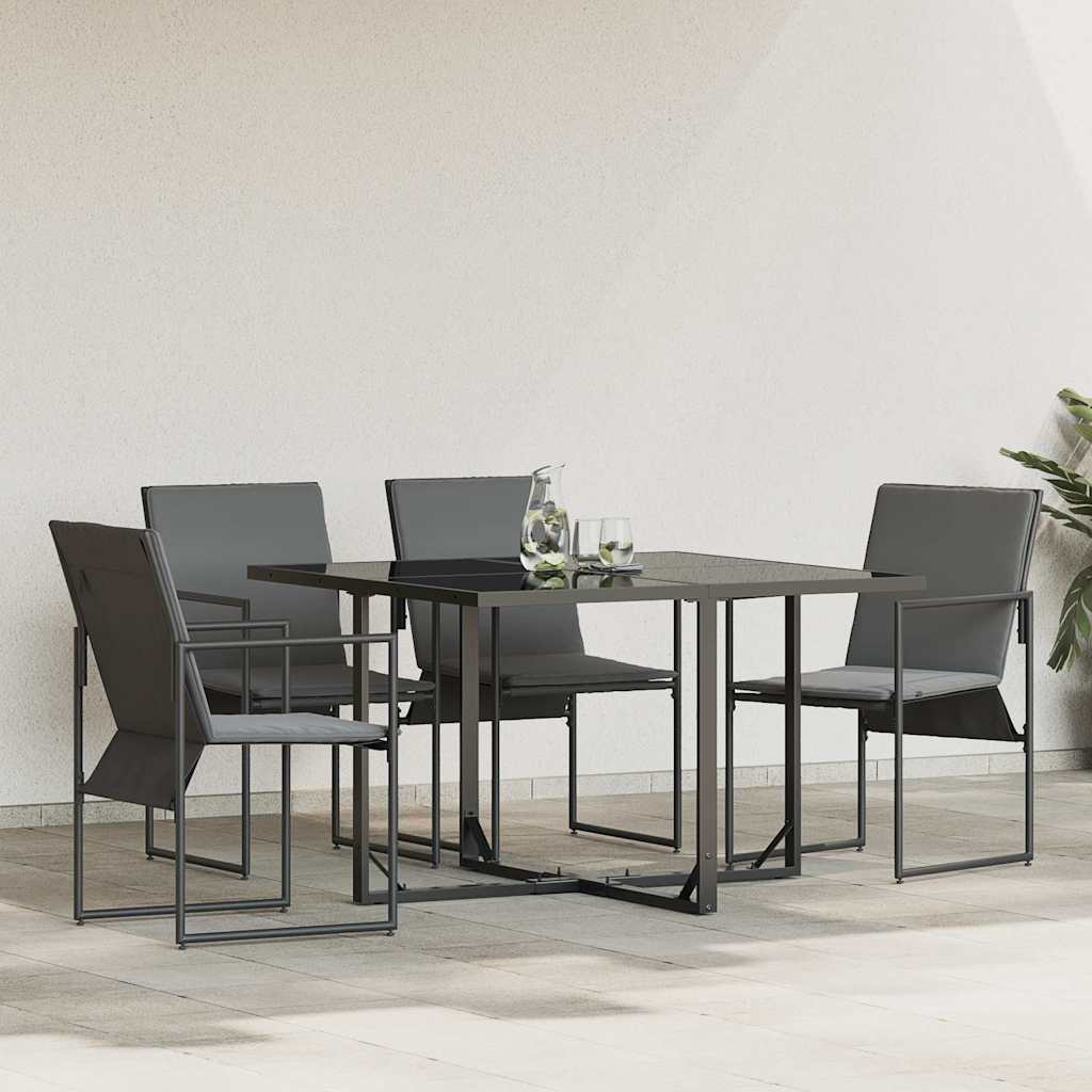 vidaXL Chair 4 pcs Black and Anthracite Textilene 1