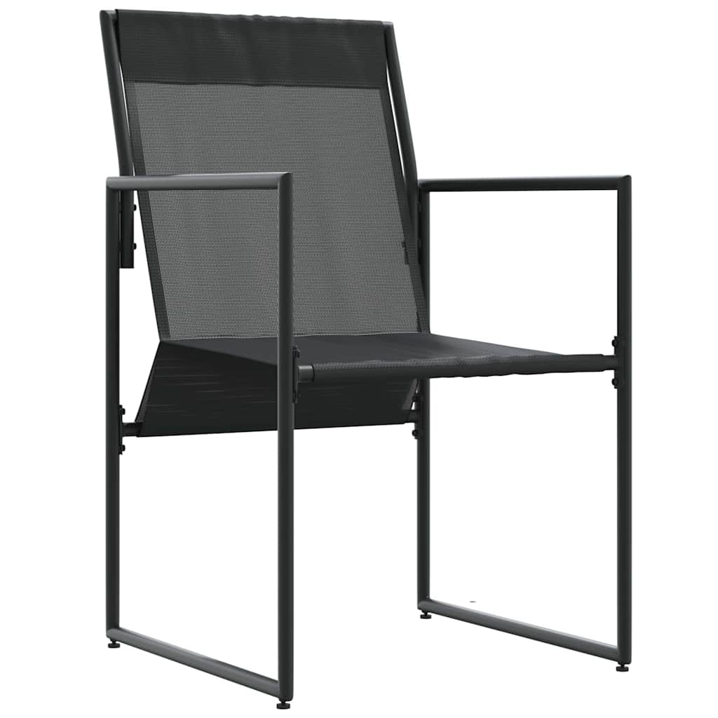 vidaXL Chair 4 pcs Black and Anthracite Textilene 2