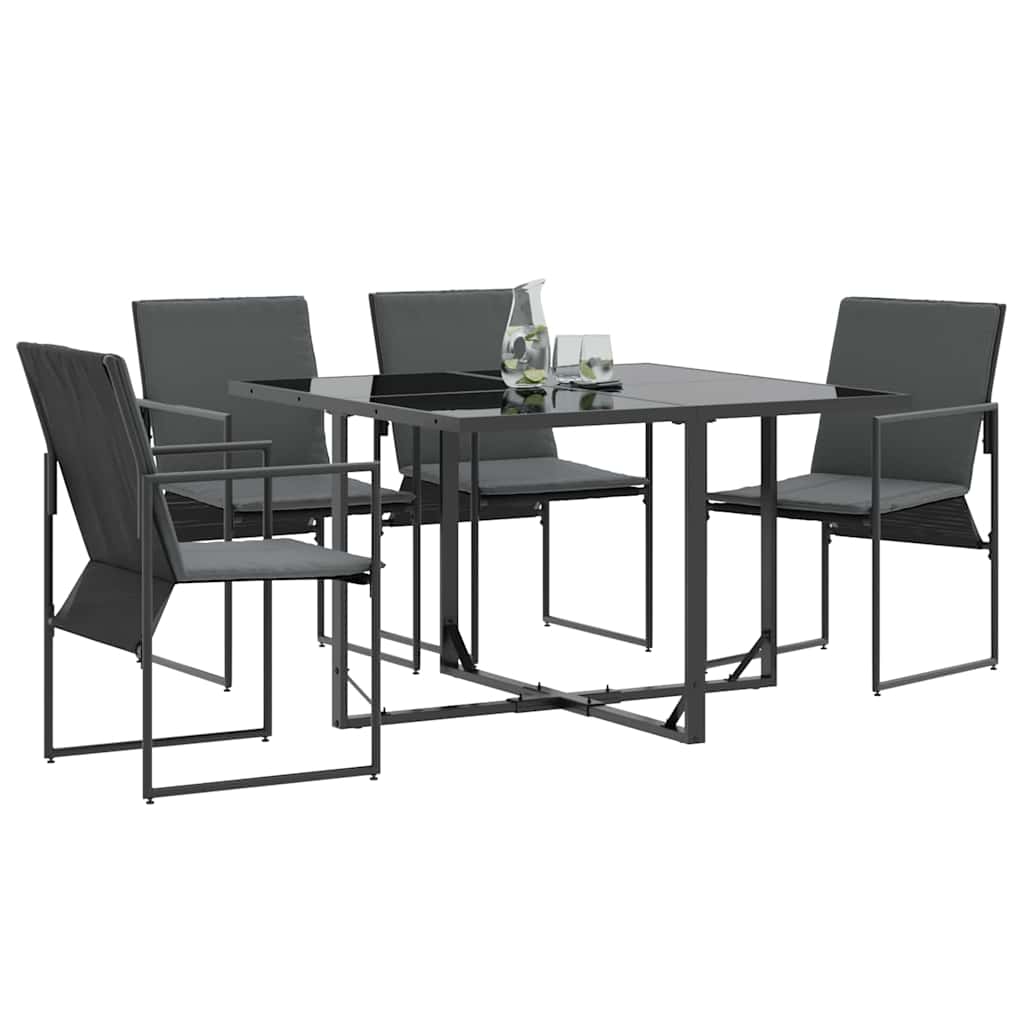 vidaXL Chair 4 pcs Black and Anthracite Textilene 3