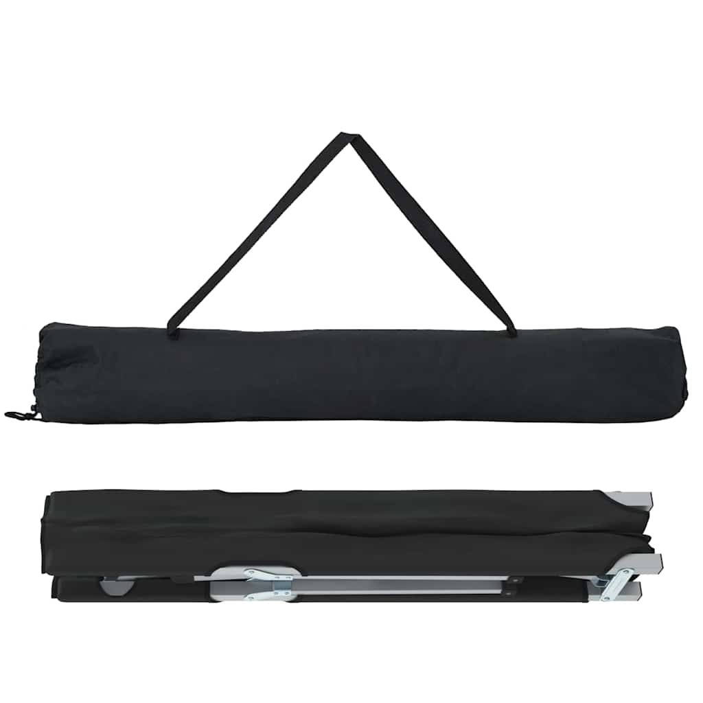 vidaXL Folding Camping Bed Black 194 x 62.5 x 42.5 cm Oxford and Steel 5
