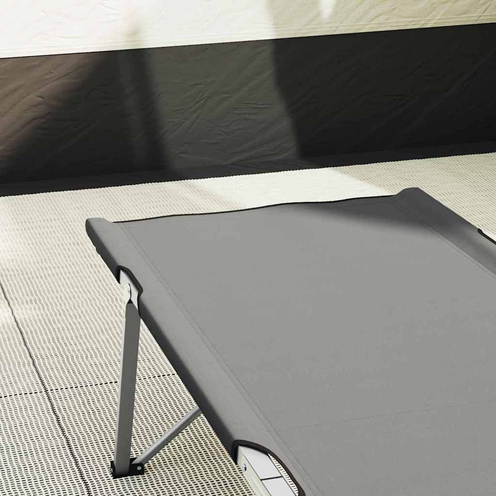 vidaXL Folding Camping Bed Grey 194 x 62.5 x 42.5 cm Oxford and Steel 3