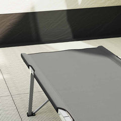 vidaXL Folding Camping Bed Grey 194 x 62.5 x 42.5 cm Oxford and Steel 3