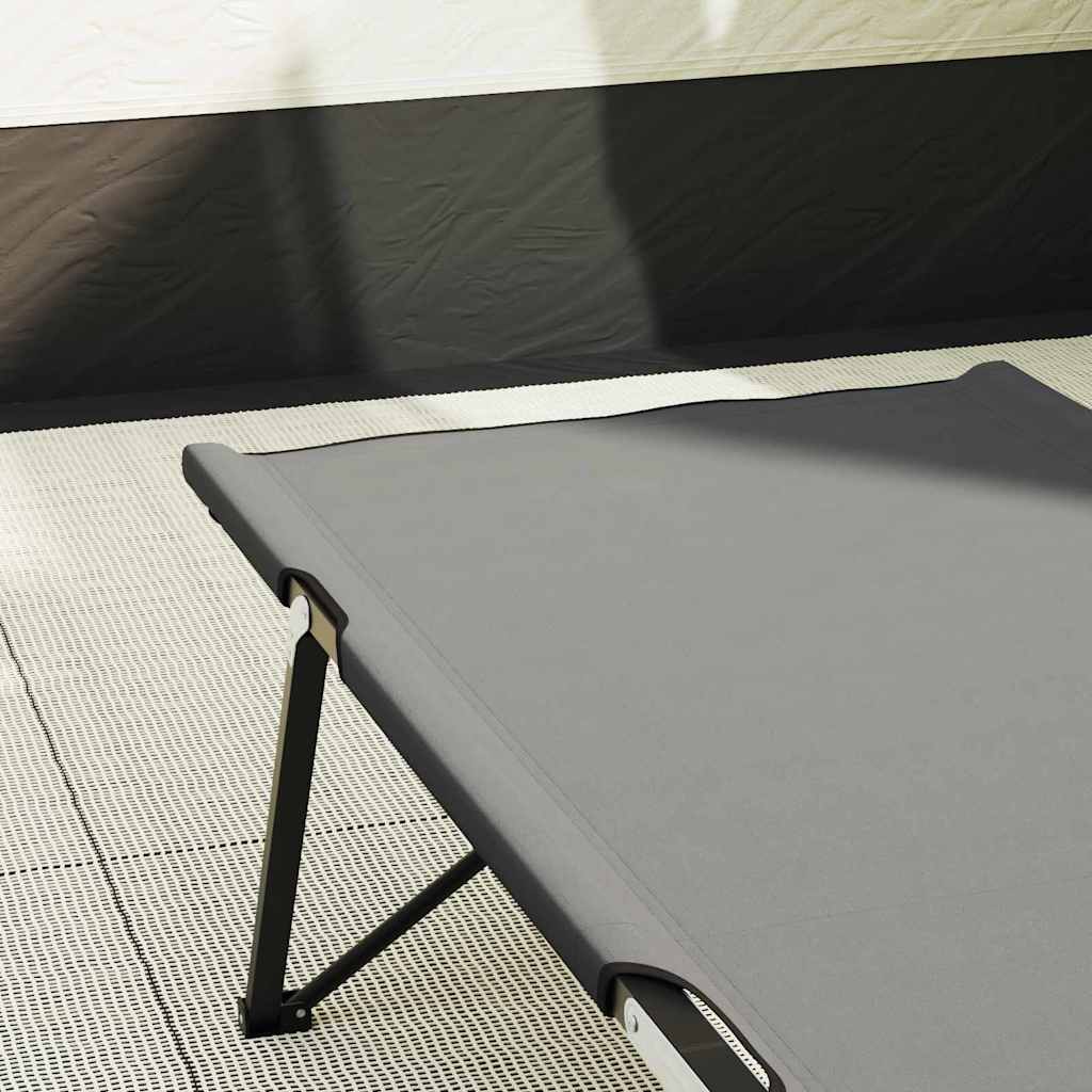 vidaXL Folding Camping Bed Grey 206 x 76 x 74 cm Oxford and Steel 3