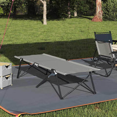 Folding Camping Bed 206 x 76 x 74 cm Oxford and Steel Grey 1