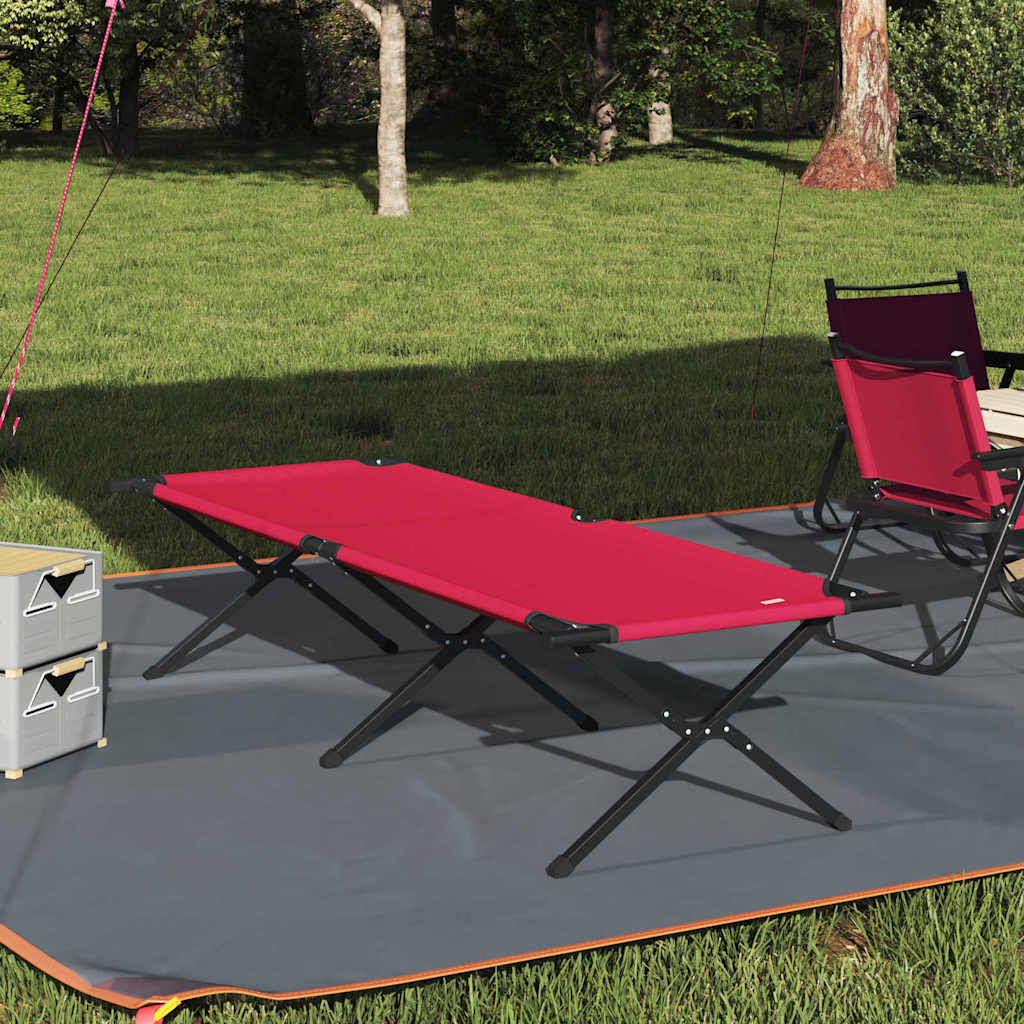 Folding Camping Bed Folding 210 x 80 x 46 cm Oxford fabric Red