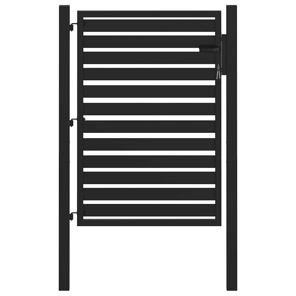 Garden Gate Lockable Black Aluminium 100 x 120 cm