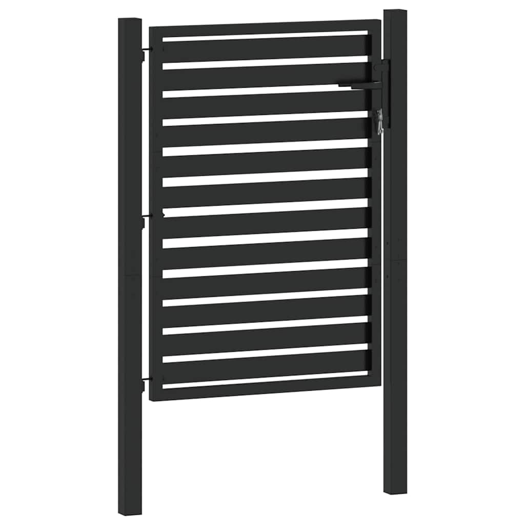 Garden Gate Lockable Black Aluminium 100 x 120 cm
