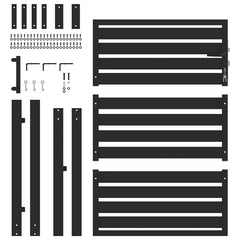 Garden Gate Lockable Black Aluminium 100 x 120 cm
