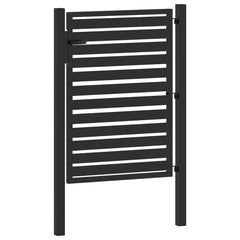 Garden Gate Lockable Black Aluminium 100 x 120 cm