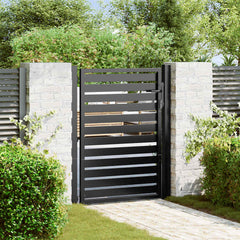 Garden Gate Lockable Black Aluminium 100 x 120 cm