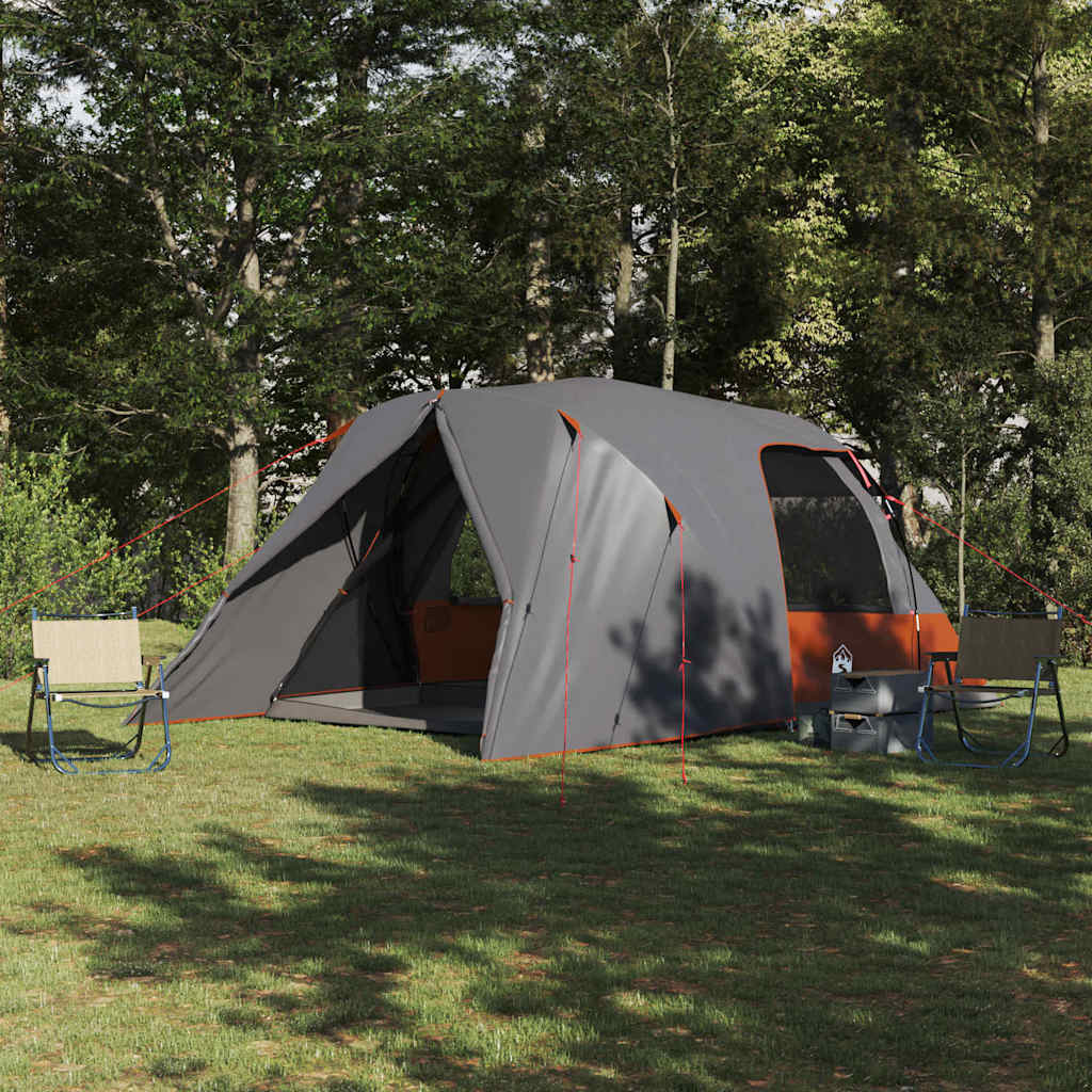 Dome Tent 6-Person 6-Person Width 500 cm Grey and orange