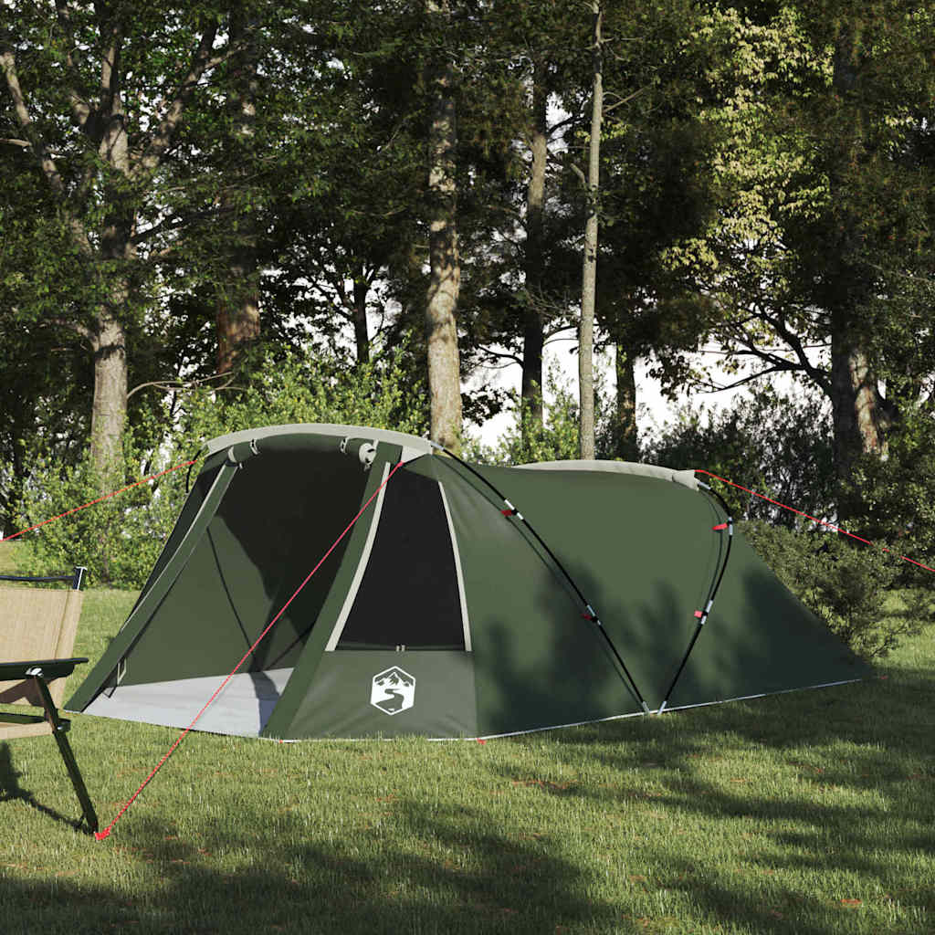 vidaXL Tunnel Tent 3-Person 3-Person Green and White 1