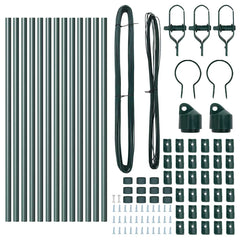vidaXL Embedded Fence Post 13 pcs Green Powder-Coated Steel 5