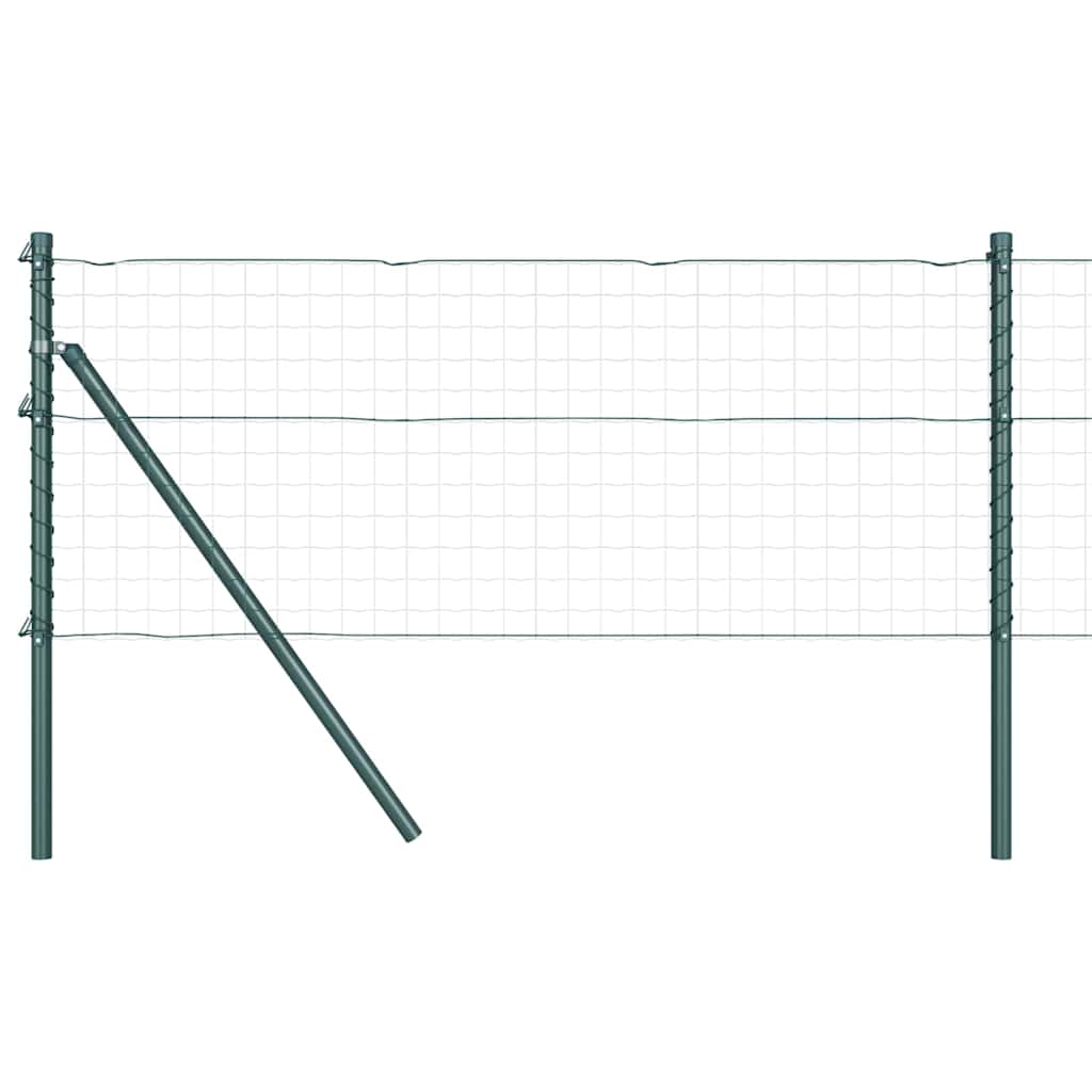vidaXL Embedded Fence Post 7 pcs Green Powder-Coated Steel 2