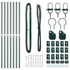 vidaXL Embedded Fence Post 7 pcs Green Powder-Coated Steel 4