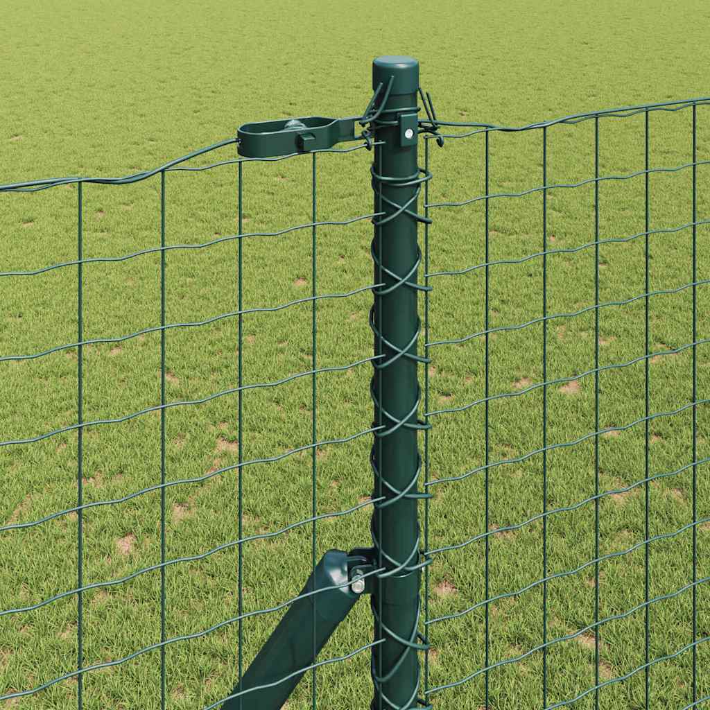 vidaXL Embedded Fence Post 13 pcs Green Powder-Coated Steel 3