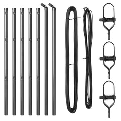vidaXL Embedded Fence Post 7 pcs Grey Powder-Coated Steel 4