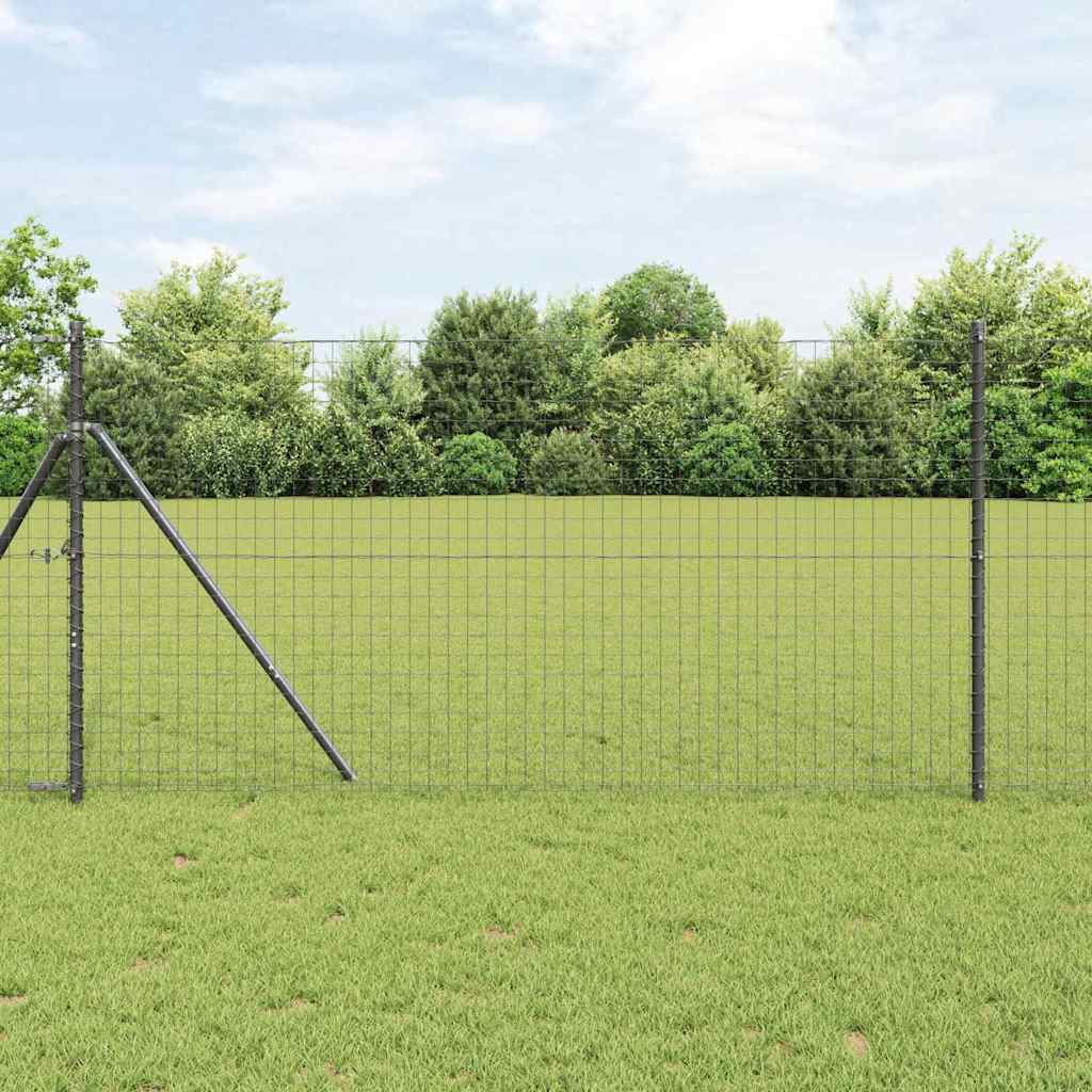 vidaXL Embedded Fence Post 13 pcs Grey Powder-Coated Steel 1