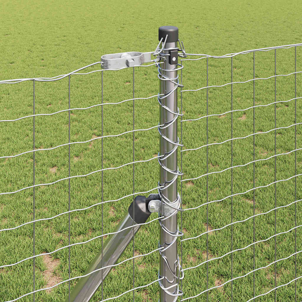 vidaXL Embedded Fence Post 13 pcs Silver Powder-Coated Steel 3