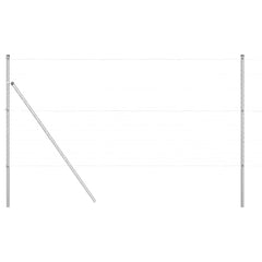 vidaXL Embedded Fence Post 13 pcs Silver Powder-Coated Steel 5