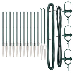 vidaXL Ground Spike Fence Post 13 pcs Green Powder-Coated Steel 2