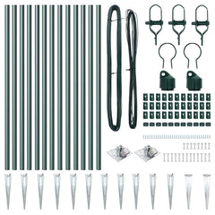 vidaXL Ground Spike Fence Post 13 pcs Green Powder-Coated Steel 4