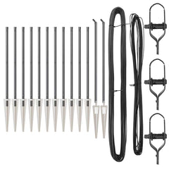 vidaXL Ground Spike Fence Post 13 pcs Grey Powder-Coated Steel 4