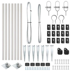 vidaXL Ground Spike Fence Post 7 pcs Silver Powder-Coated Steel 6