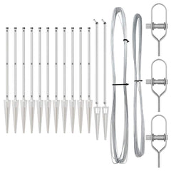 vidaXL Ground Spike Fence Post 13 pcs Silver Powder-Coated Steel 2