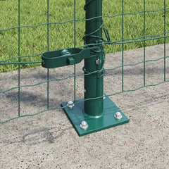 vidaXL Fence Post with Concrete Base 7 pcs Green Powder-Coated Steel 3