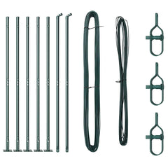 vidaXL Fence Post with Concrete Base 7 pcs Green Powder-Coated Steel 2