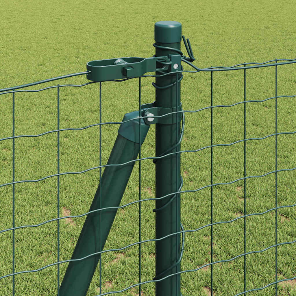 vidaXL Fence Post with Concrete Base 13 pcs Green Powder-Coated Steel 4