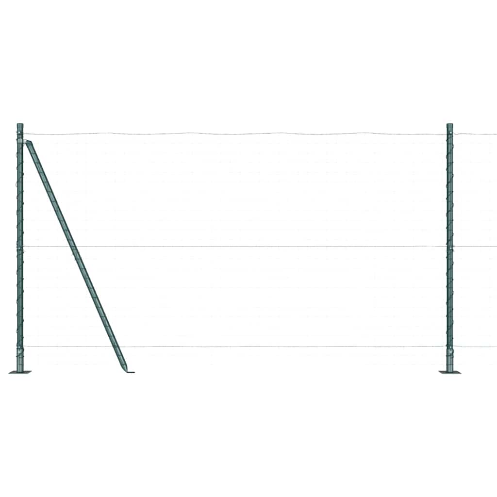 vidaXL Fence Post with Concrete Base 13 pcs Green Powder-Coated Steel 6